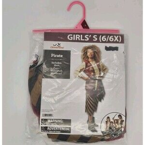 Girl Pirate Halloween Costume Size Small (6/6x) 4-Piece Set Way to Celebrate New